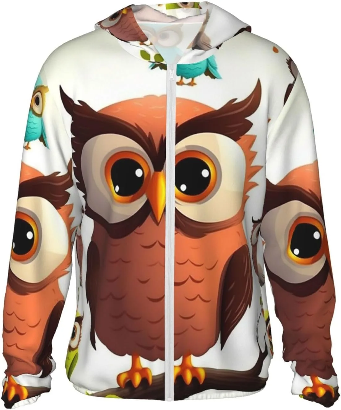 

Мужская толстовка с защитой от солнца UPF 50+ с принтом совы DWVTSLH