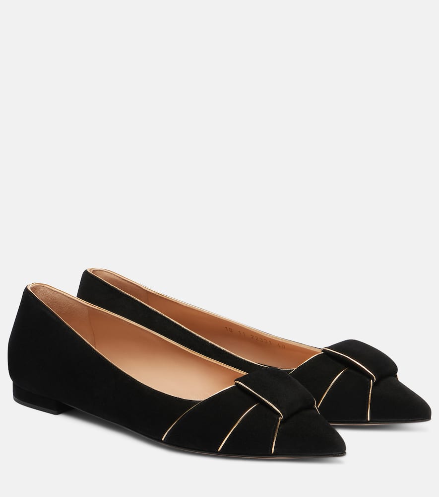 Балетки из замши Gianvito Rossi, Black+Mekong