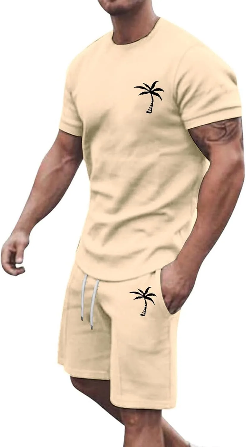 

Мужской спортивный костюм из 2 предметов: футболка и шорты Slim Fit Cotton CHXLQQX