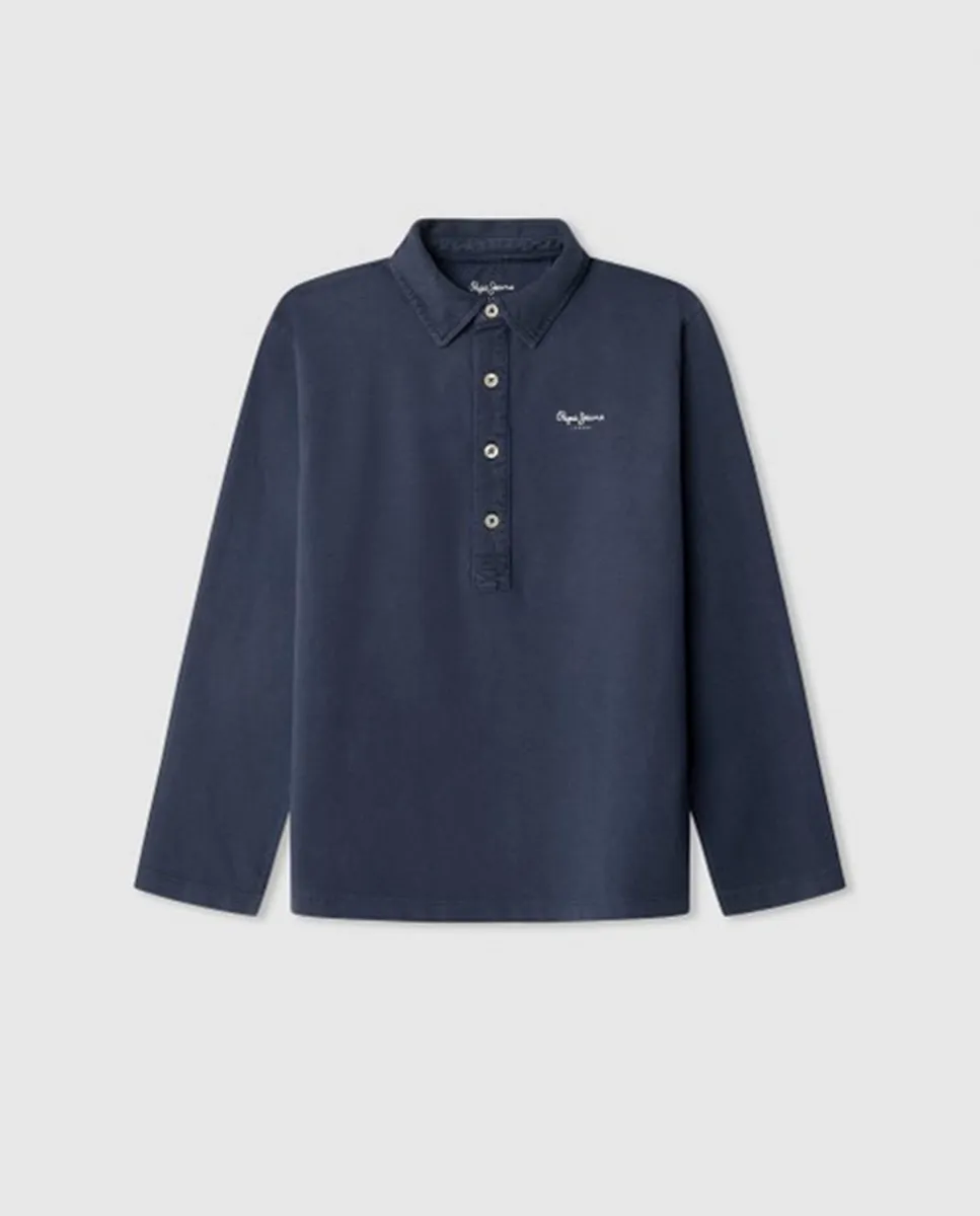

Длинный рукав детский поло Samuel Pepe Jeans, темно-синий