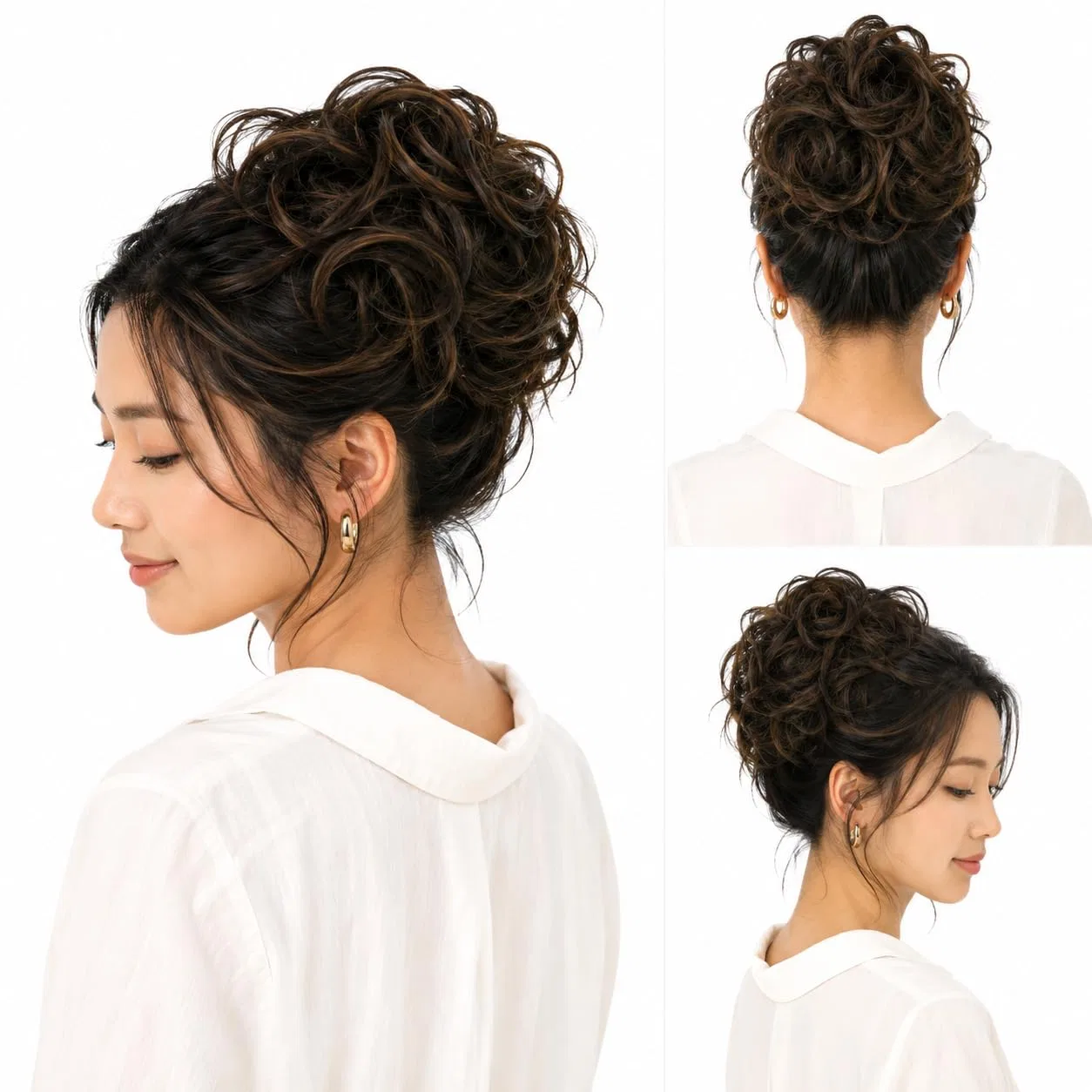 Шиньон из 100% натуральных волос «Scrunchy Bun» от PRETTYSHOP Caisha, Dark Brown Mix #1Bh4 H312I
