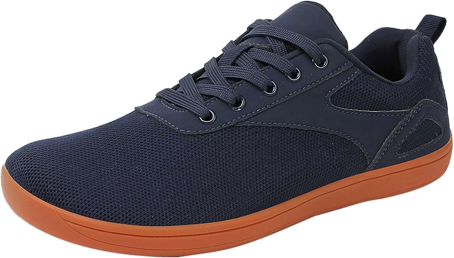 

Мужские кроссовки для бега с широким носком, растяжкой, на липучке, дышащей сеткой, резиновой подошвой, легкие Generic, темно-синий