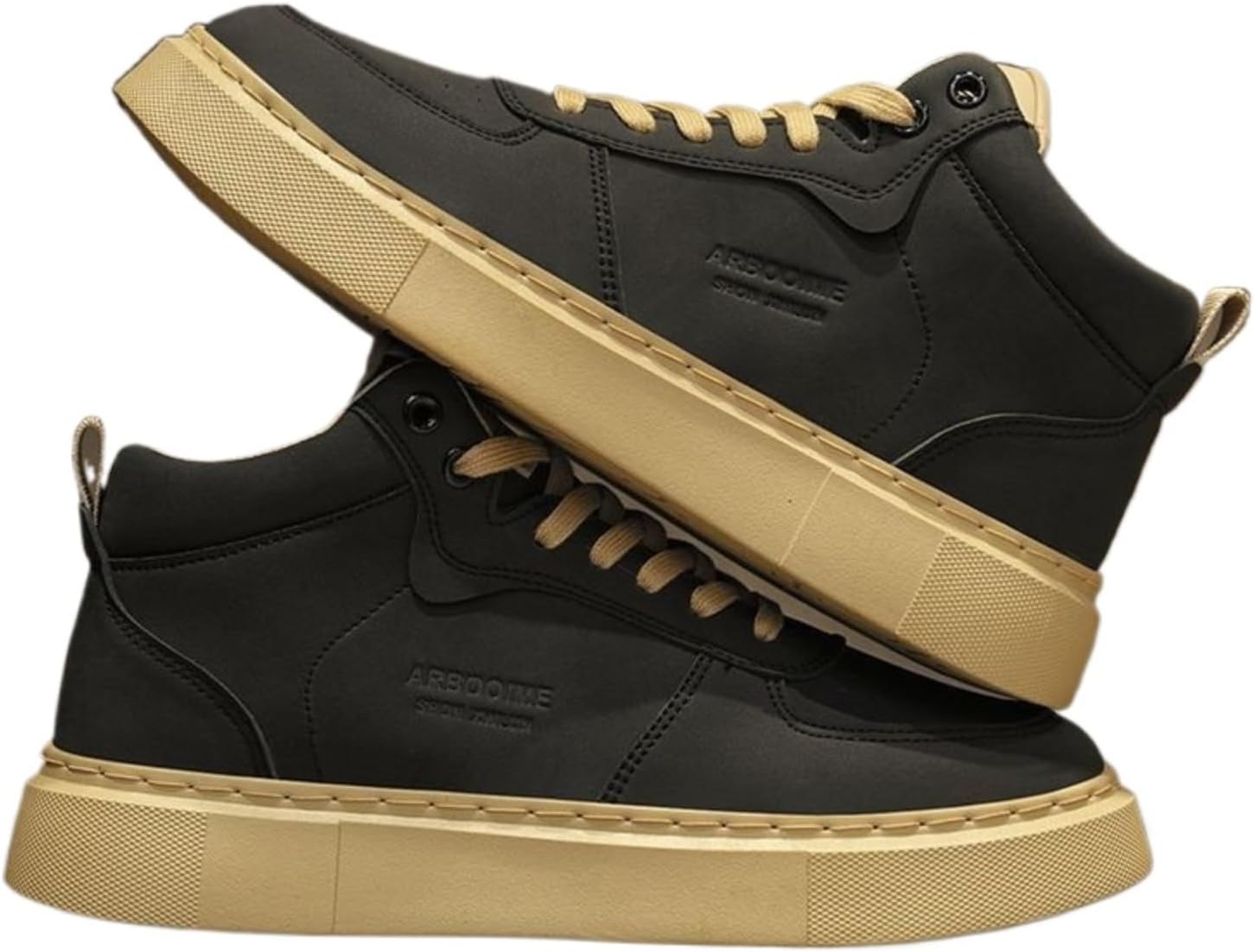 

Мужские классические высокие кеды с ретро-дизайном и массивной платформой, Водонепроницаемые и противоскользящие, Городская уличная мода для повседневной носки Azttoztto, черный