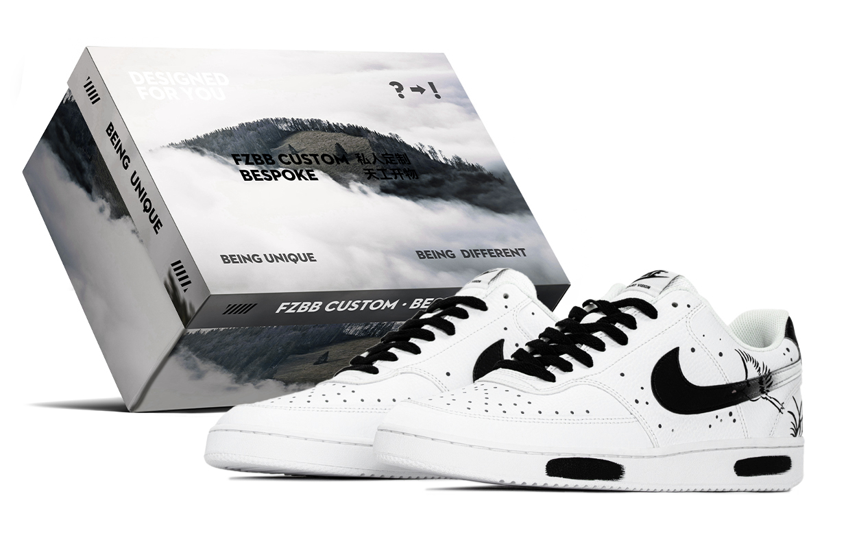 

Nike Найк Корт Вижн 1 CV1 амортизирующие противоскользящие низкие скейтерские кроссовки мужские черно-белые, цвет Black White