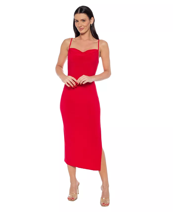 

Женское макси-платье с воротником-хомутом из джерси Bebe, красный