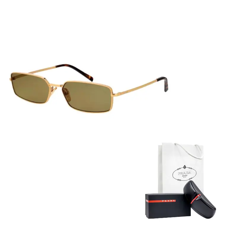 

PRADA Прямоугольные солнцезащитные очки, Gold