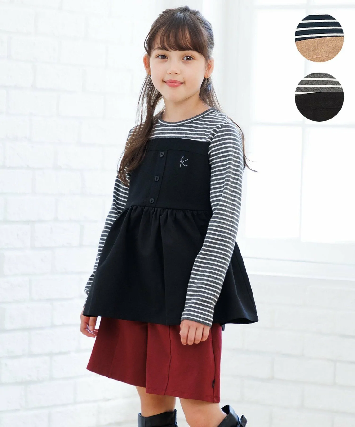 [150-160 см] Футболка-бюстье с застежкой Kids Suite, Black [005]