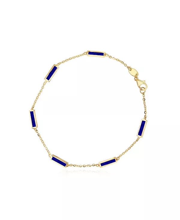 

Браслет-Цепочка с лазуритом, 14-каратное золото The Lovery, lapis
