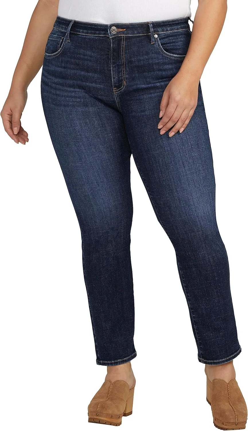 

Jag Jeans Women's Plus Size Cassie Mid Rise Slim Straight Leg