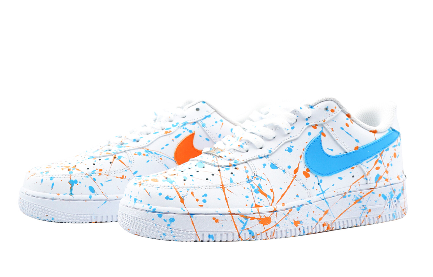 

Кроссовки для скейтбординга Air Force 1 женские с низким верхом, белый/синий/оранжевый Nike