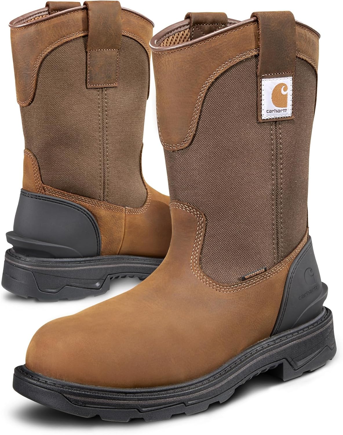 

Carhartt Ironwood водонепроницаемые рабочие ботинки для мужчин - 11-дюймовые веллингтоны из масляной кожи с противоскользящей подошвой и защитой от электростатического разряда, Brown
