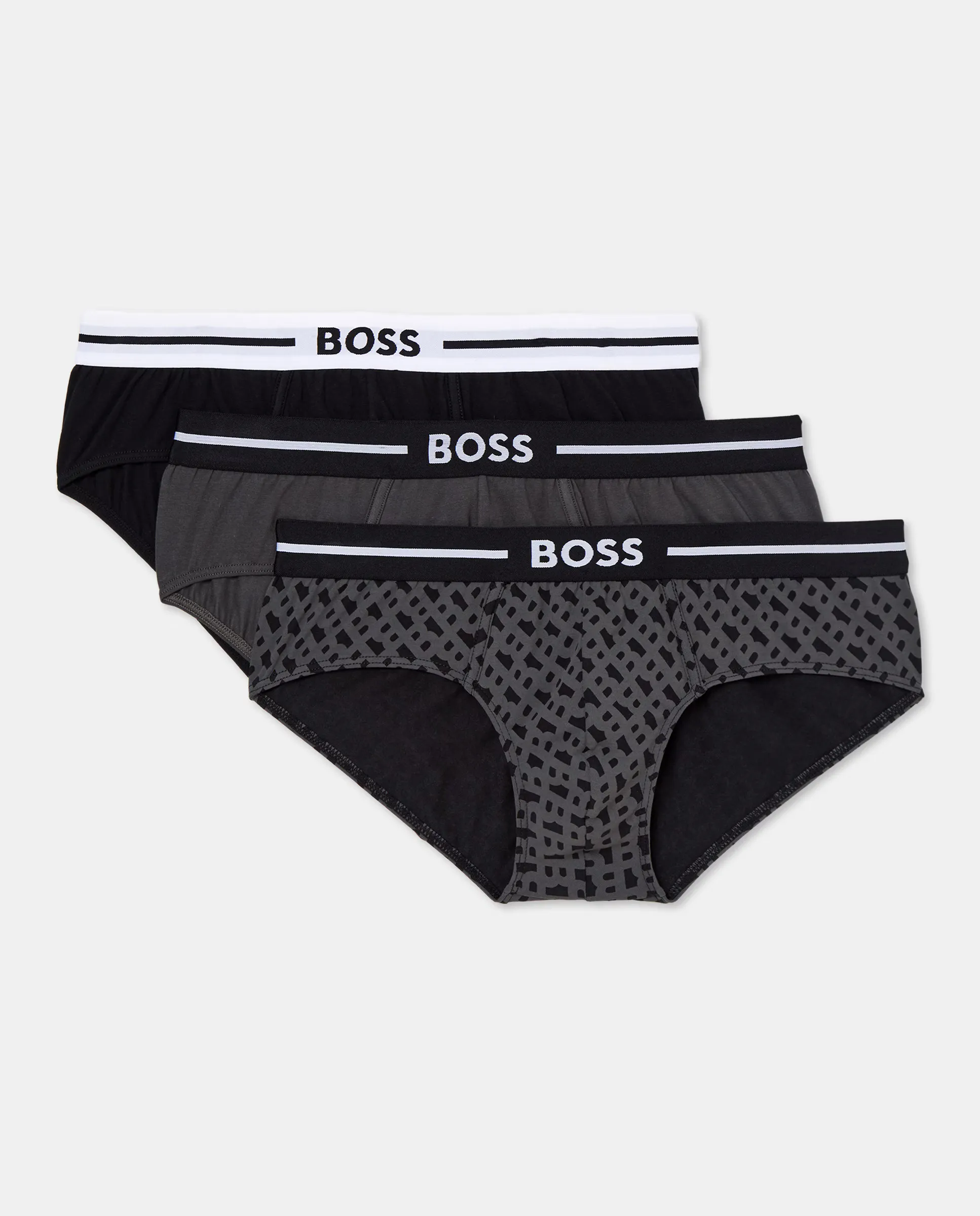 

Набор из трех мужских трусов из хлопка Boss, черный