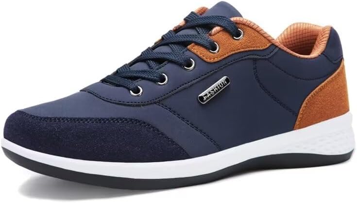 

Мужские легкие кроссовки из искусственной кожи для повседневной носки, прогулок и бега Zonkacen, темно-синий