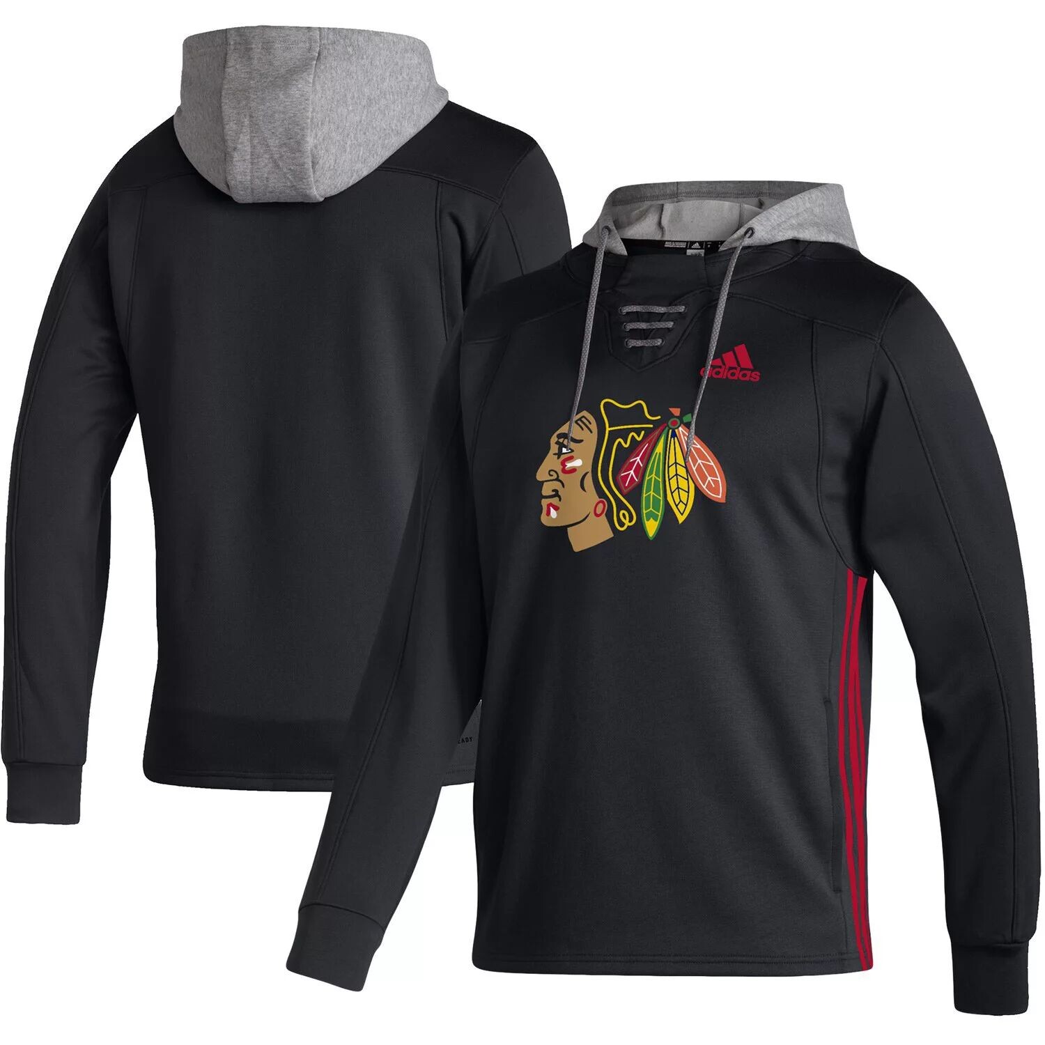 

Мужская черная толстовка с капюшоном adidas Chicago Blackhawks Skate Lace AEROREADY, Черный, Мужская черная толстовка с капюшоном adidas Chicago Blackhawks Skate Lace AEROREADY