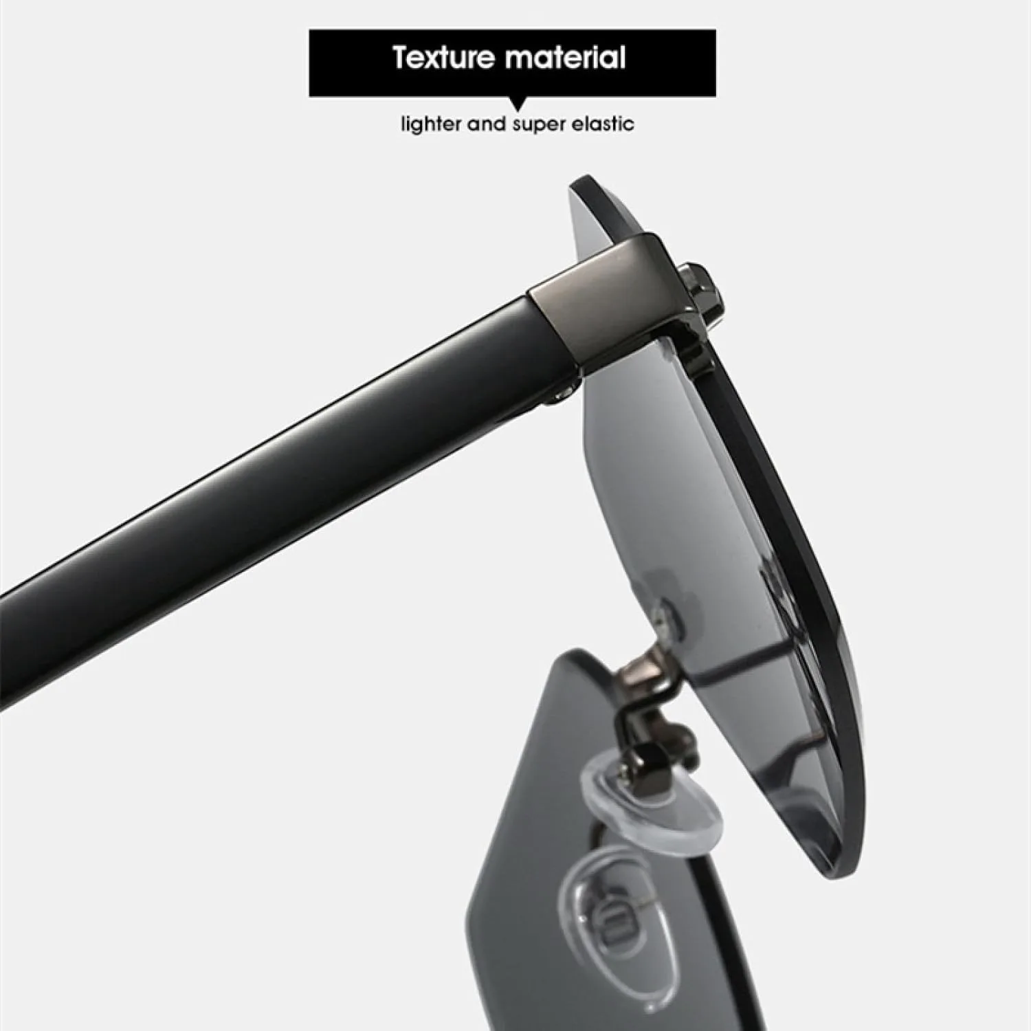 

Женские солнцезащитные очки без оправы, модные прозрачные градиентные линзы, защита от УФ-излучения UV400; мужские солнцезащитные очки в стиле панк TVTBBVV, Gun Gray