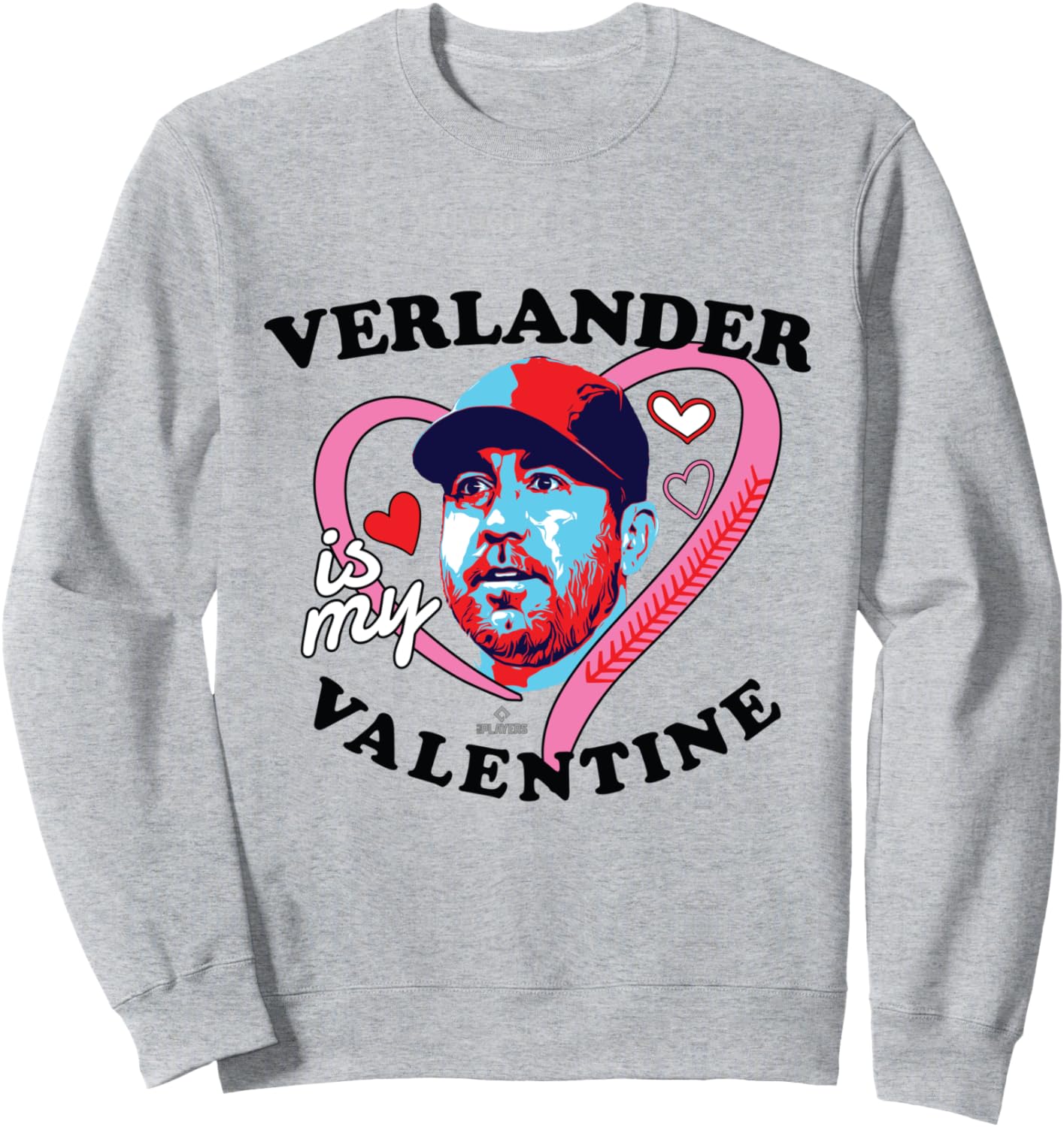 

Толстовка Justin Verlander Is My Valentine Houston MLBPA Ryno Sports, серый