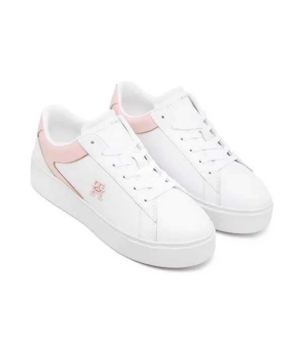 Кроссовки-Лодочки из кожи на платформе Tommy Hilfiger, белый — фото 3