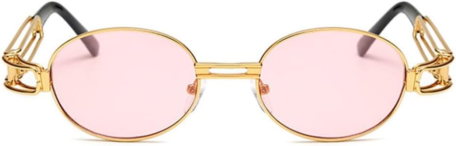 

Круглые солнцезащитные очки для женщин, винтажные, мужские, в металлической оправе, классический панк, с зеркальным покрытием, защита от УФ-излучения UV400 generic, Gold Frame Pink