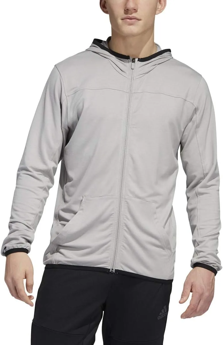 Толстовка Adidas male city studio fleece с капюшоном на молнии, серый