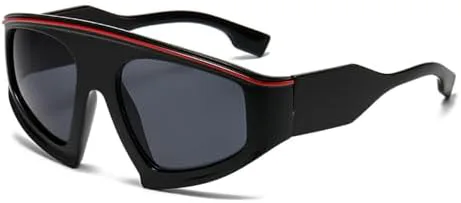 

Большие панк-солнцезащитные очки для женщин и мужчин, велосипедные солнцезащитные очки в стиле стимпанк, очки с защитой от УФ-излучения UV400 MTZJH, Black