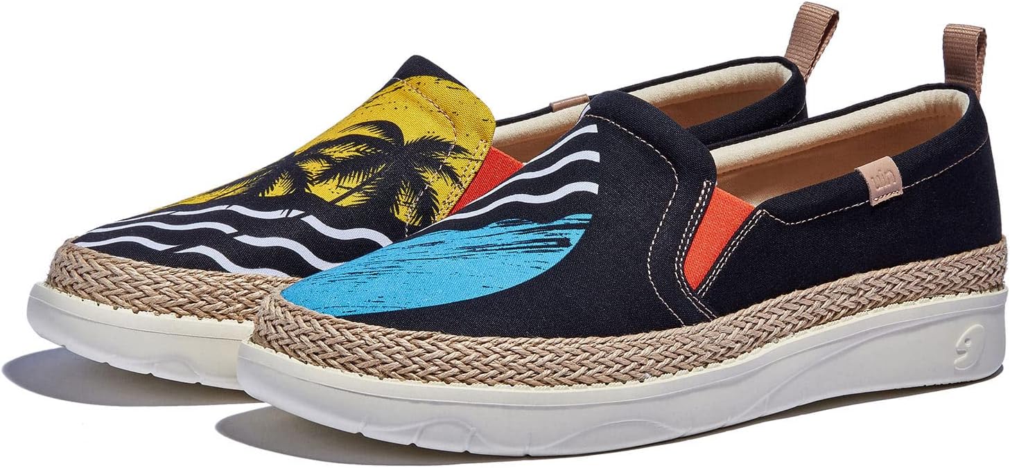 

Мужские лоферы UIN с художественной росписью, слипоны для повседневной носки и путешествий, легкие и удобные, кроссовки для ходьбы, серия Tarragona, Chase the Sunset 2