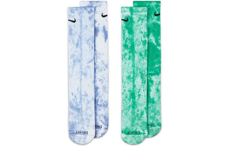 Носки Nike Everyday Plus Tie-Dye Sports Stockings Unisex 2 Pairs Purple/Green DM3407-903, разноцветный — фото 3
