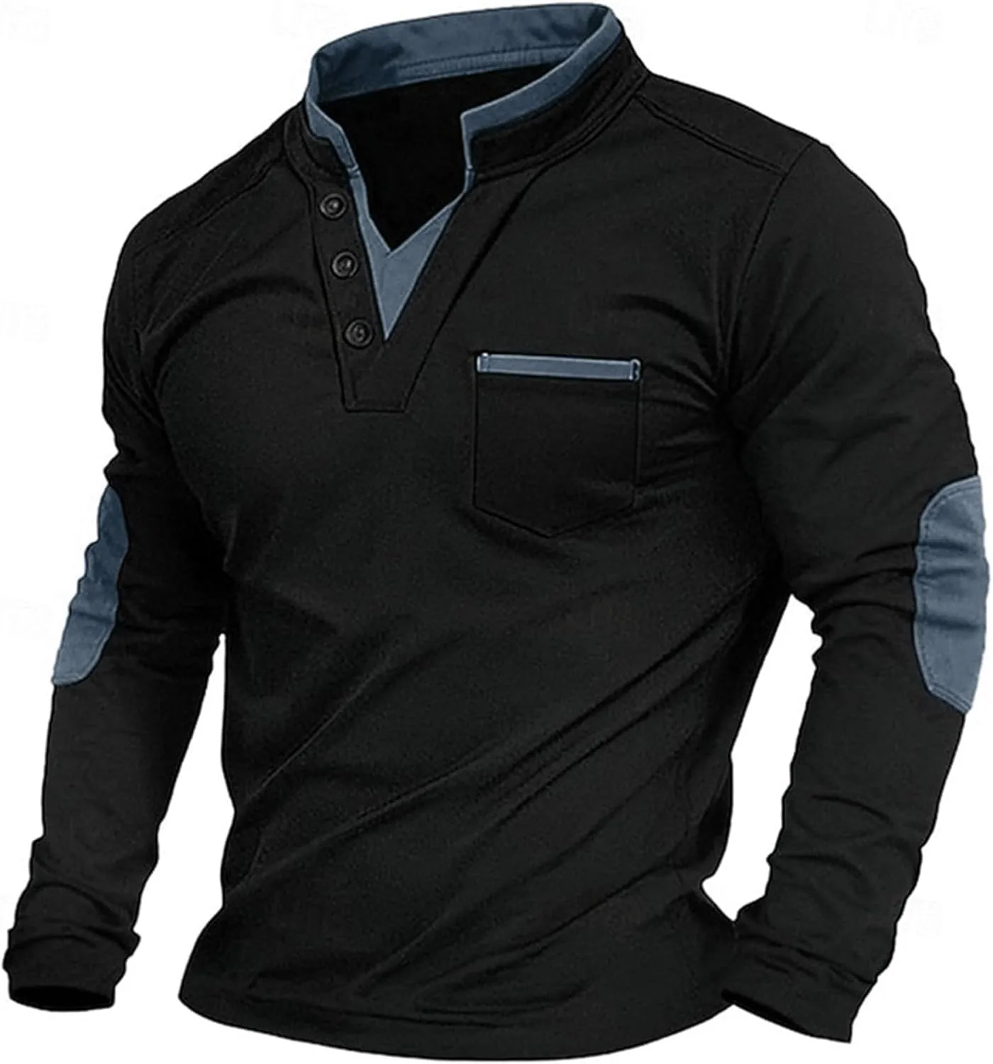 

Мужская рубашка-поло с длинным рукавом и воротником-стойкой, S-2XL RTRDE