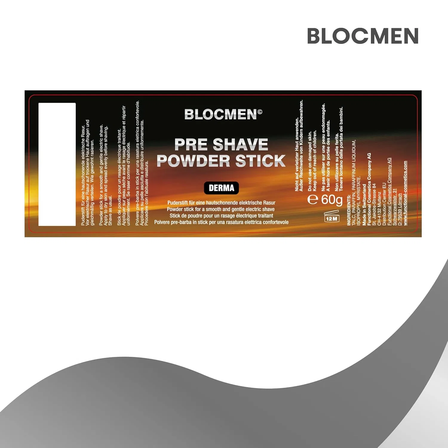 Мужской карандаш-пудра для сухого бритья BLOCMEN Derma, 3 x 60 г Blocmen — фото 3