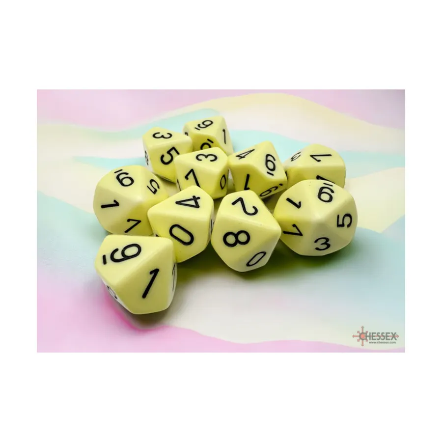 

d10 Желтый с черным (10), Dice - Opaque Pastel (Chessex)