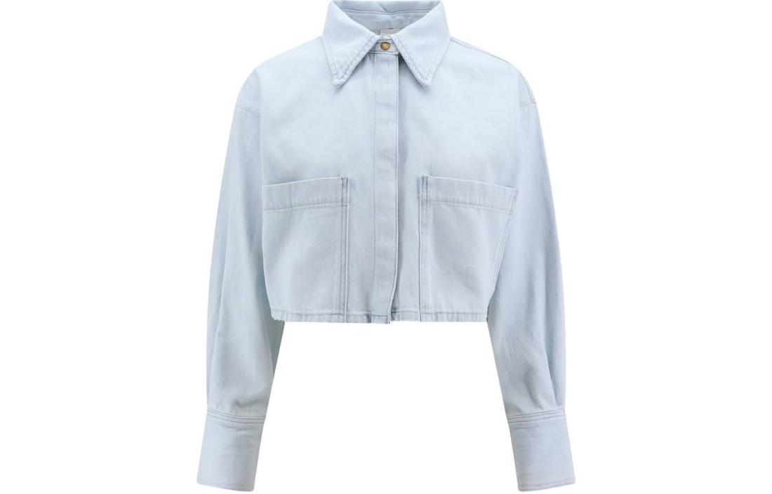 

Короткая джинсовая рубашка PINKO, синяя
