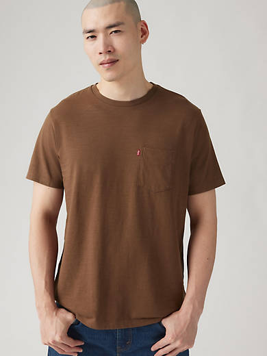 

Футболка с классическим карманом Levi's, цвет Rain Drum - Brown