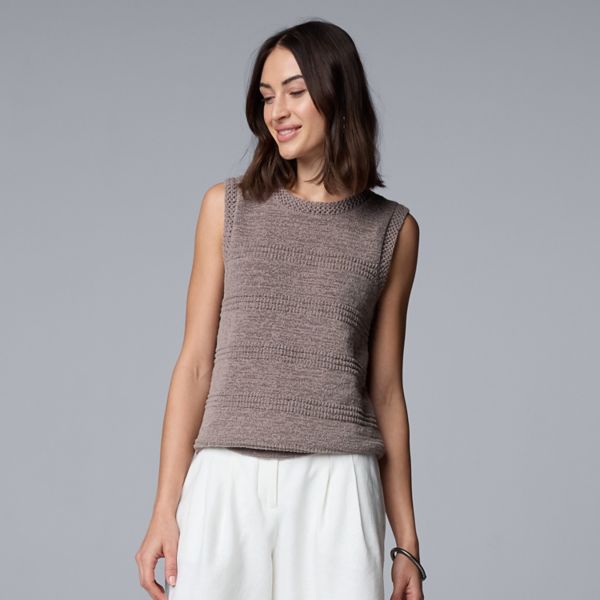 

Женский свитер без рукавов Simply Vera Vera Wang, цвет driftwood