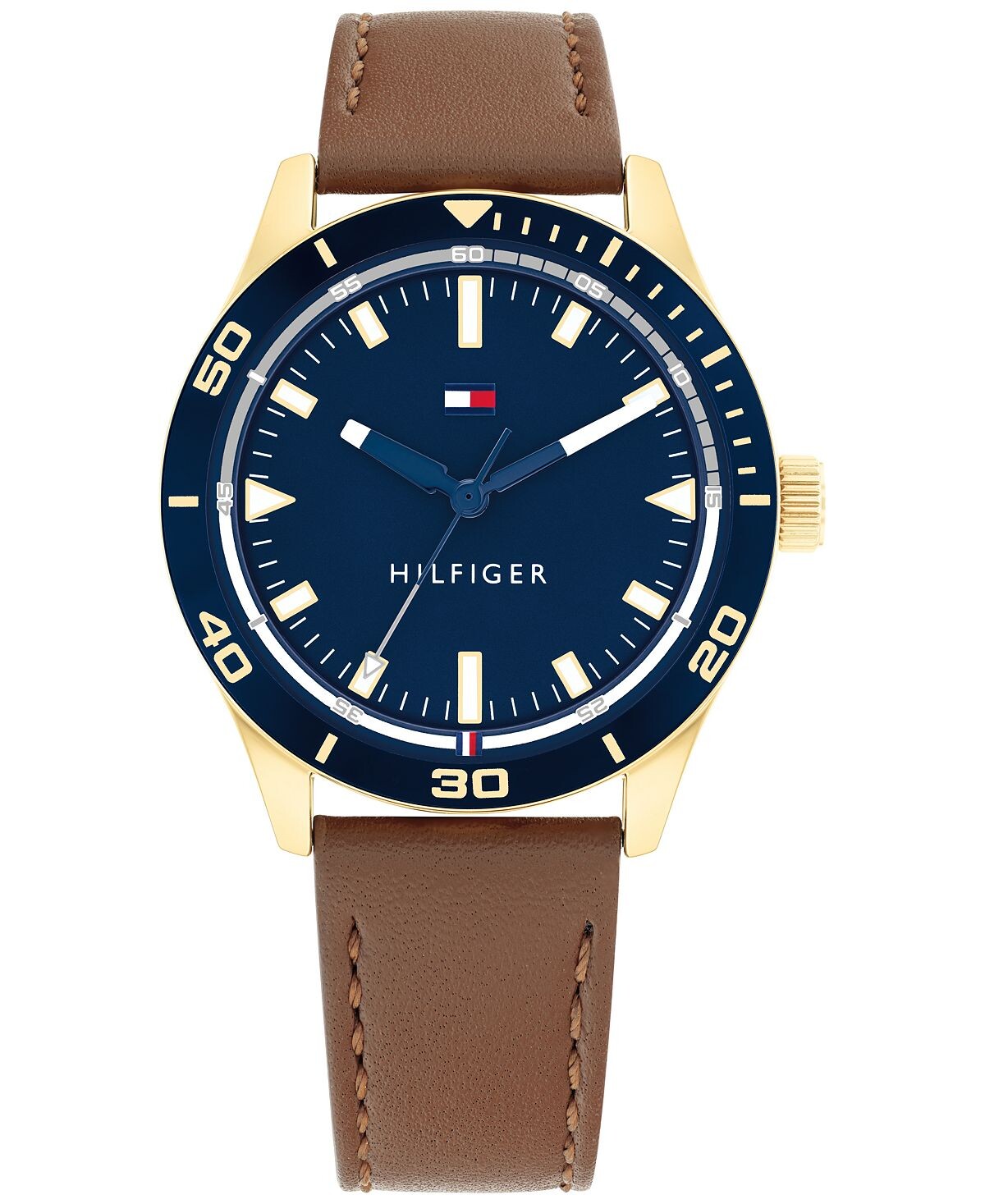 

Мужские часы с коричневым кожаным ремешком, 38 мм Tommy Hilfiger