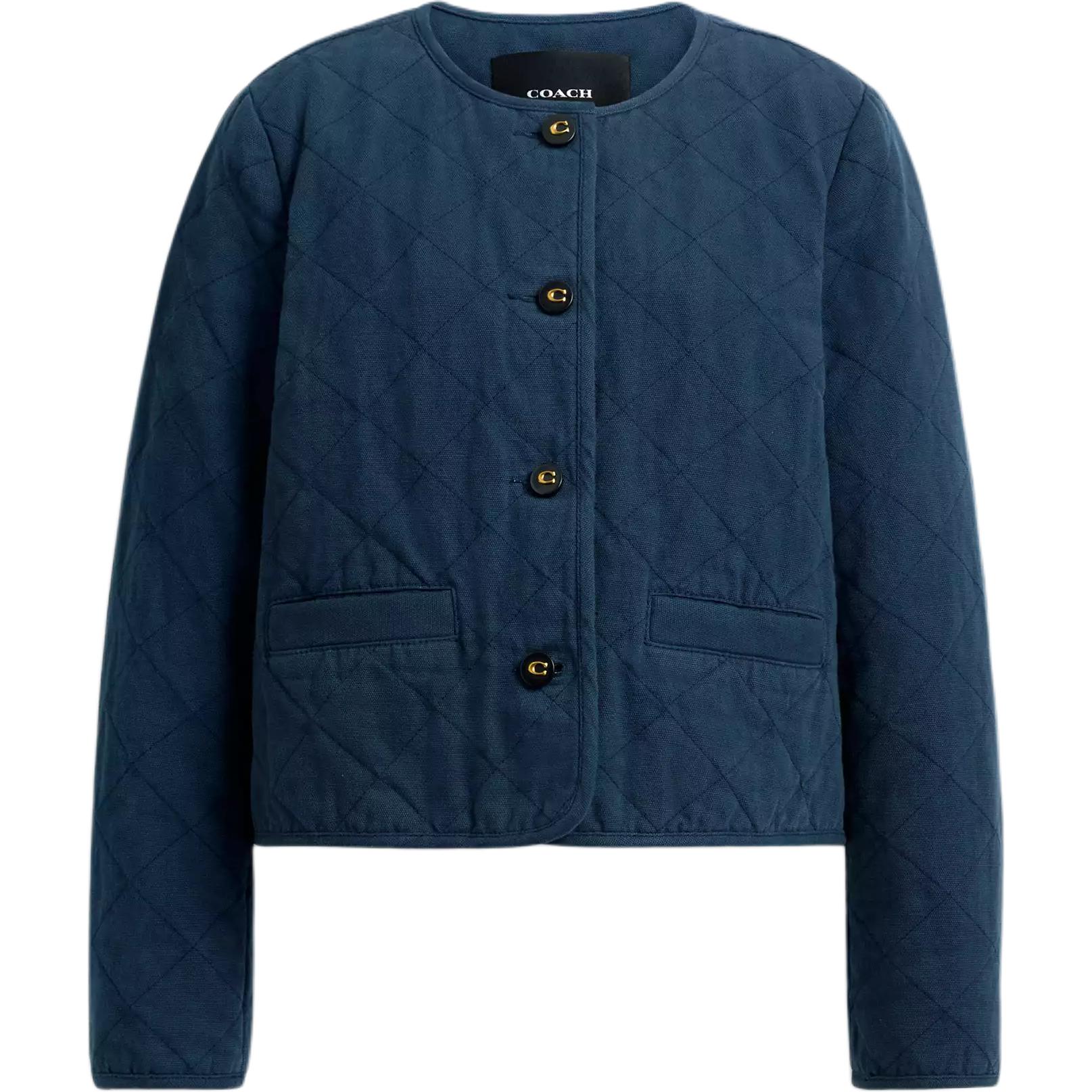 

COACH Пуховик SS25 женский темно-синий, Navy Blue