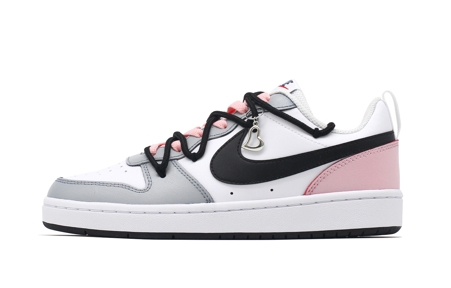 

Кроссовки Nike Court Borough Skateboarding Shoes Women's Low-top White/black/pink, черный