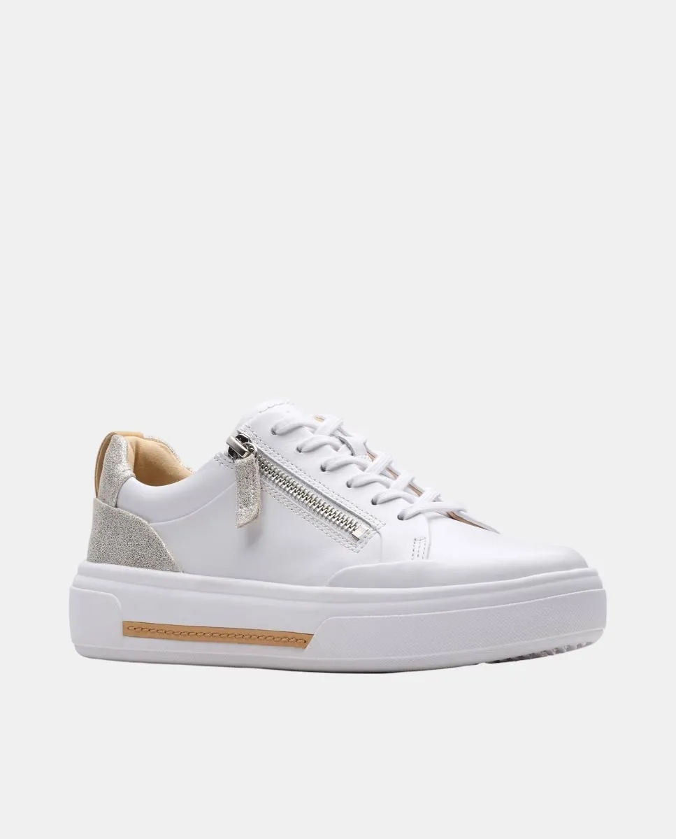 Спортивные туфли Hollyhock Zip из кожи с подошвой из ЭВА Clarks, серебряный — фото 2