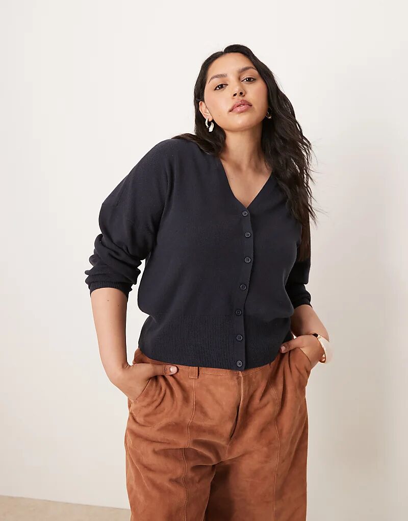 

Кардиган ASOS DESIGN Curve со структурированной талией темно-синего цвета Asos Curve