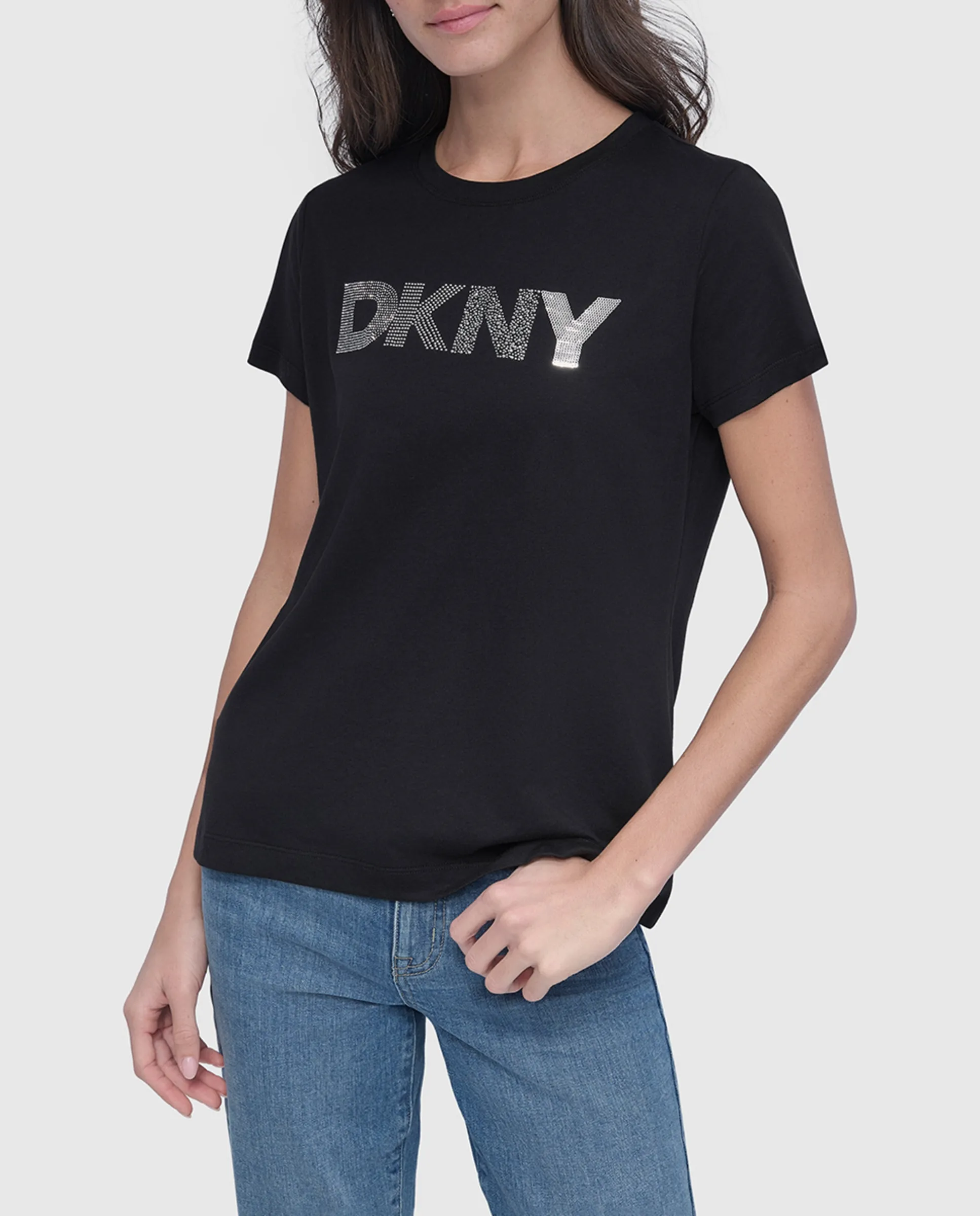 

Женская футболка с коротким рукавом и круглым вырезом Dkny Jeans, черный