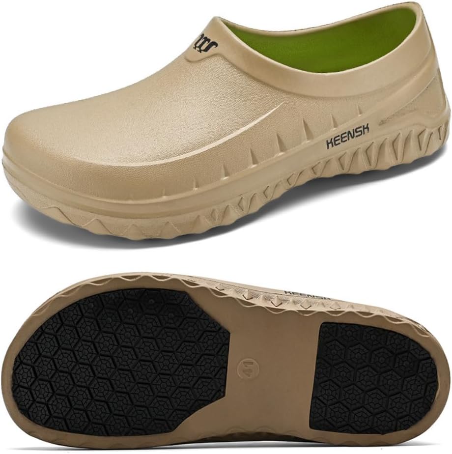 

Мужские и женские кухонные туфли HiGropcore, водонепроницаемые, противоскользящие, легко чистящиеся, с широким носком, удобные и легкие обувь, хаки