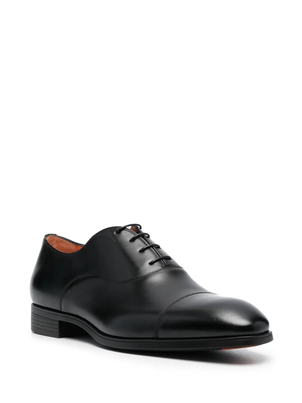 Туфли на шнуровке с миндалевидным носком Santoni, черный — фото 2