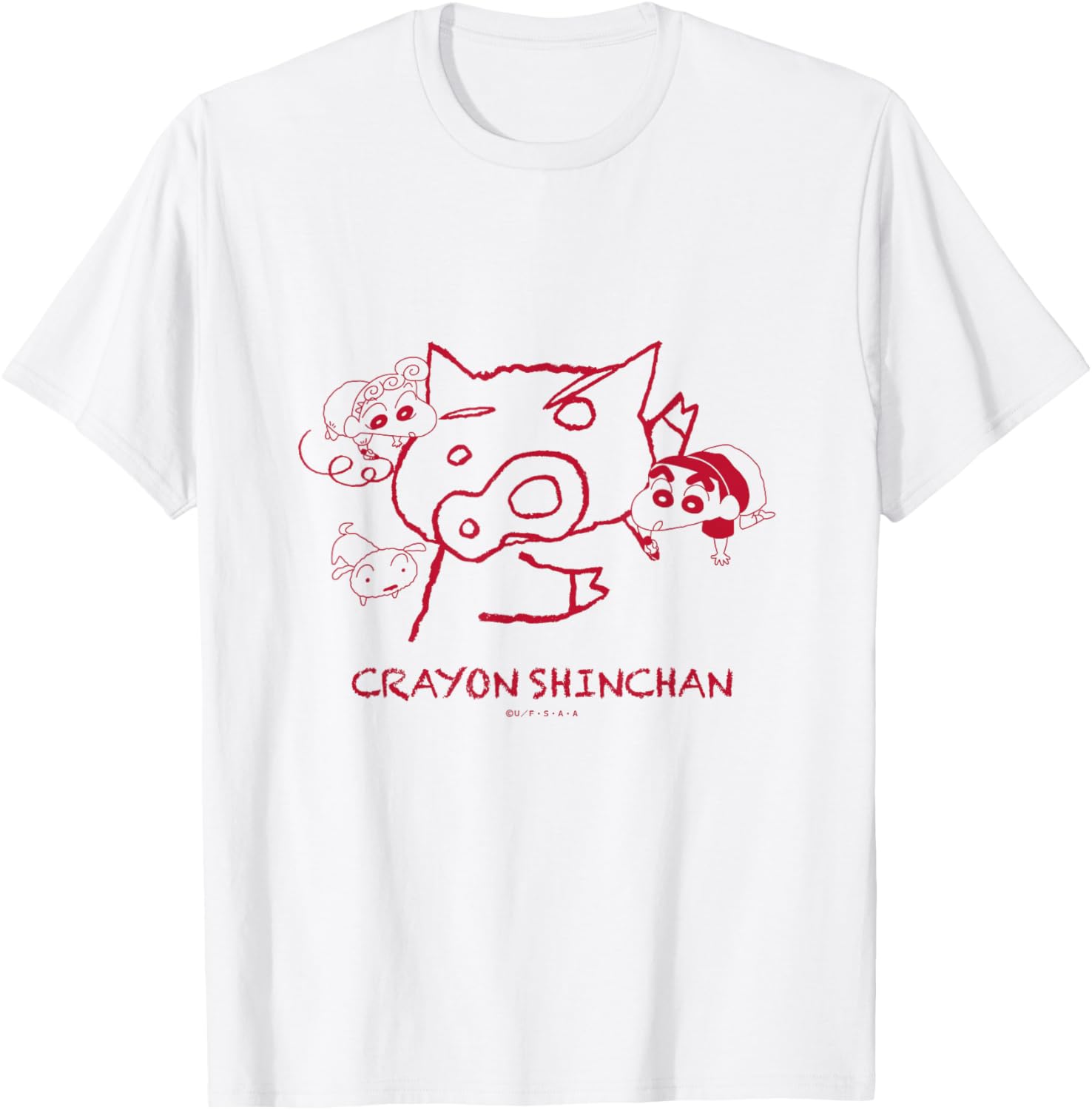 

Футболка с граффити «Крейон Шин-чан Буризаэмон», белая Crayon Shinchan