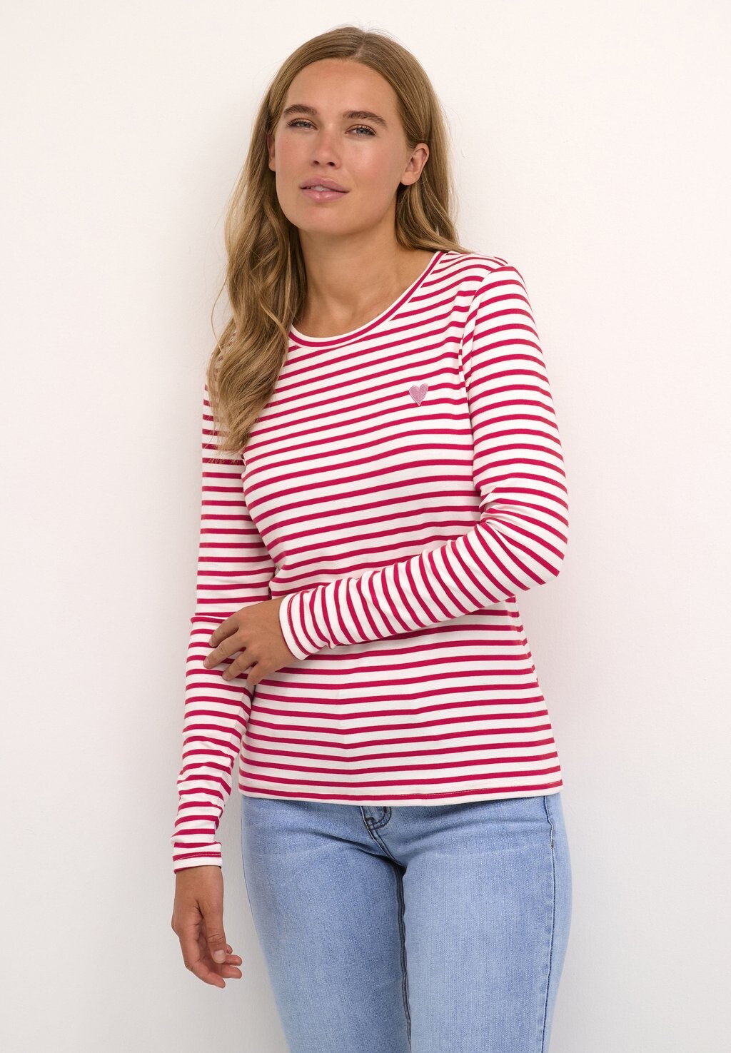 

Топ с длинными рукавами LIDDY Kaffe, цвет chalk virtual pink stripe