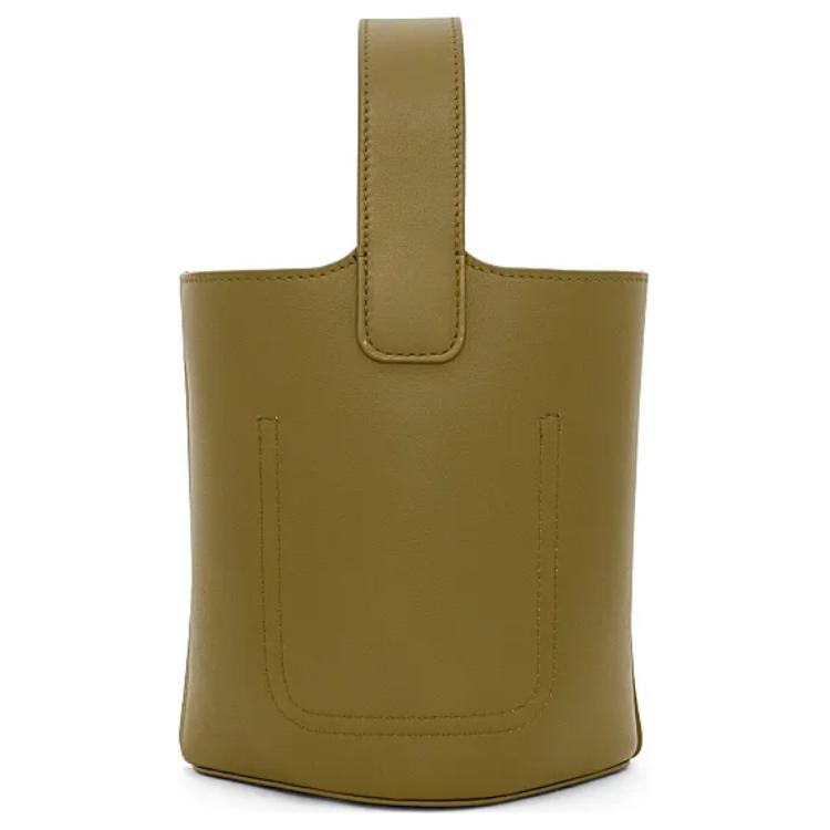 Loewe Сумка-ведро из мягкой коровьей кожи, наплечная сумка, сумка через плечо, мини-сумочка для женщин, цвет хаки-зеленый — фото 4