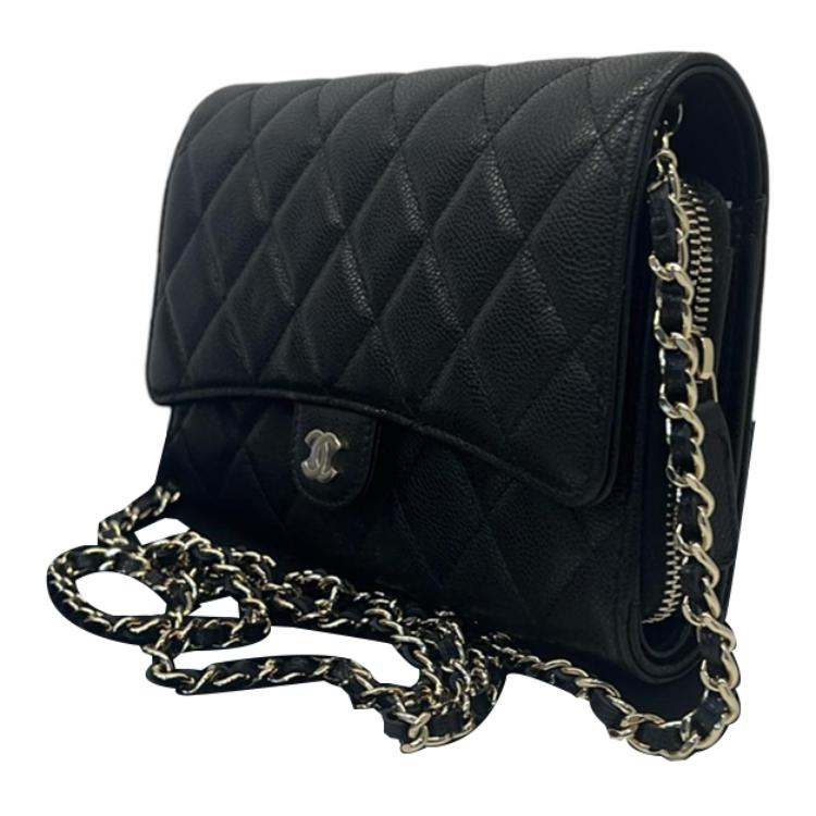 CHANEL Кожаная сумка через плечо с личи граном из телячьей кожи — фото 2