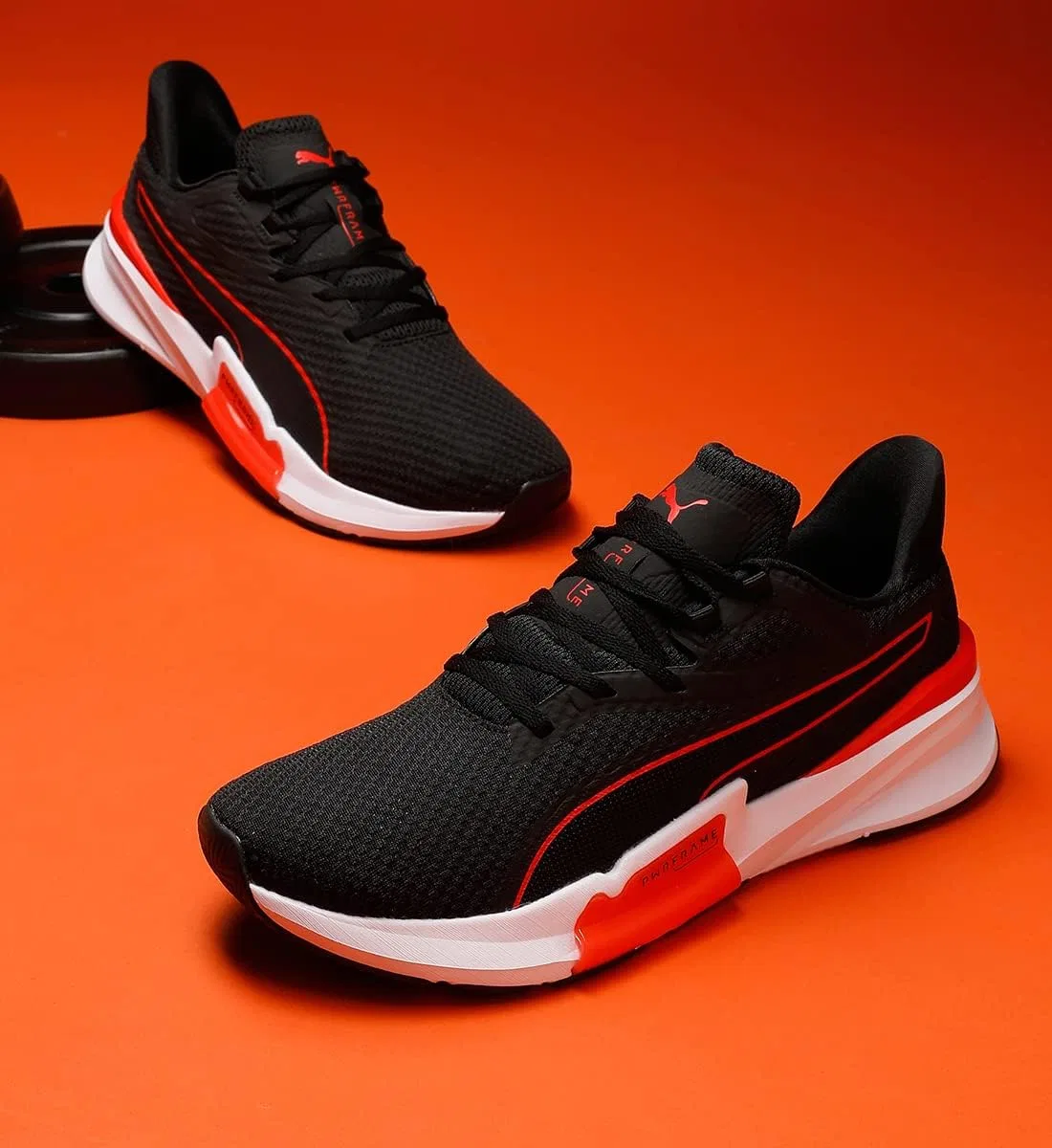 Гимнастические кроссовки PUMA Men's Pwrframe Tr, Puma Black Cherry Tomato — фото 3