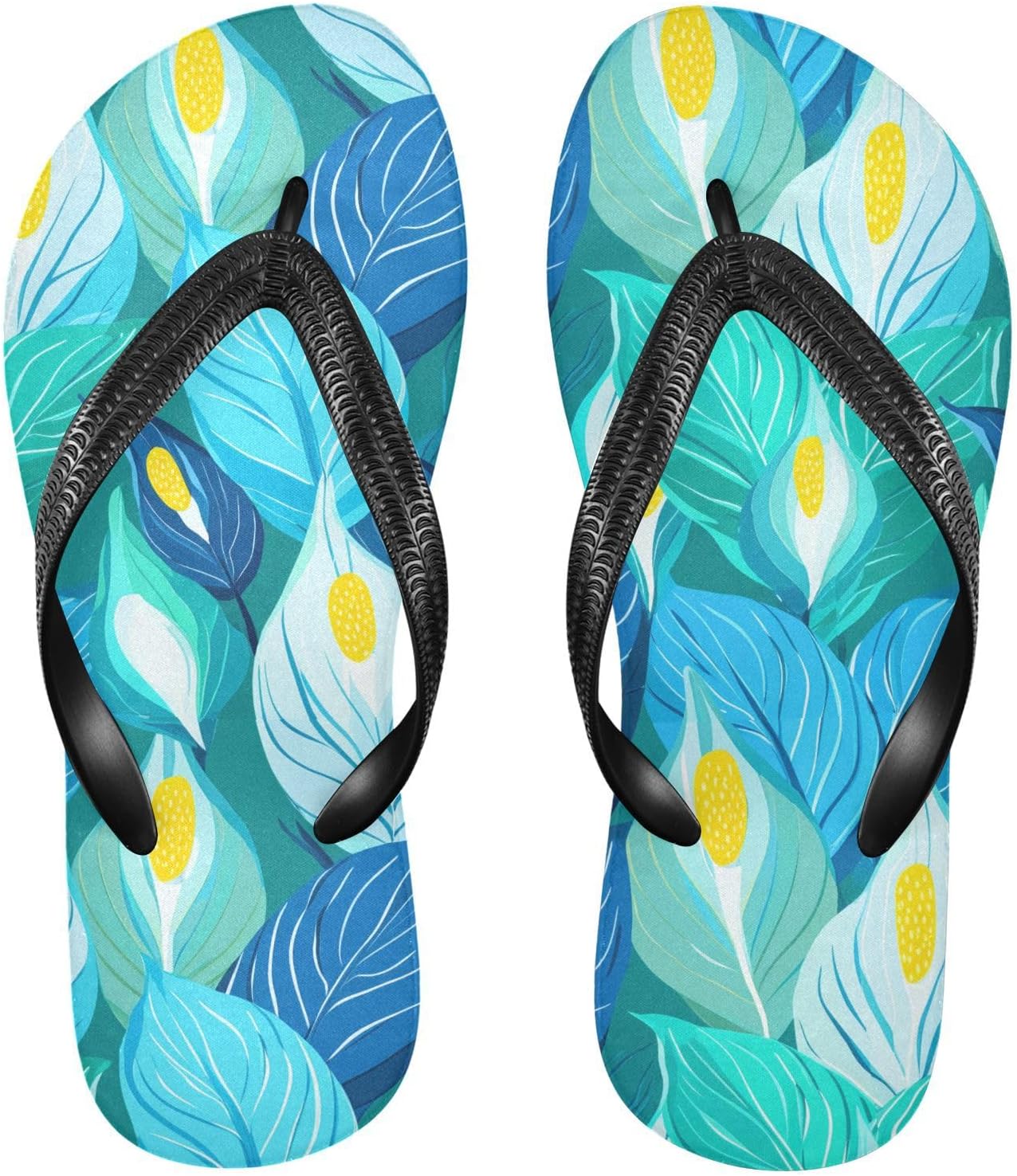 

Вьетнамки синие Calla Plant, пляжные шлепанцы, резиновые, противоскользящие, летние, для прогулок, для женщин и мужчин Sinestour