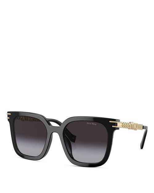 

Солнцезащитные очки-подушка MU 13WS, 55 мм Miu Miu, цвет Black