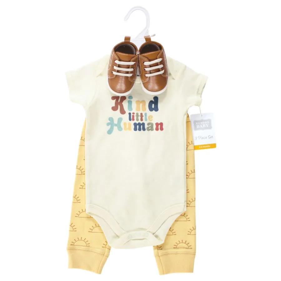 Хлопковый боди, брюки и обувь, комплект из 3 предметов, Tree Rex Hudson Baby, Kind Human — фото 4
