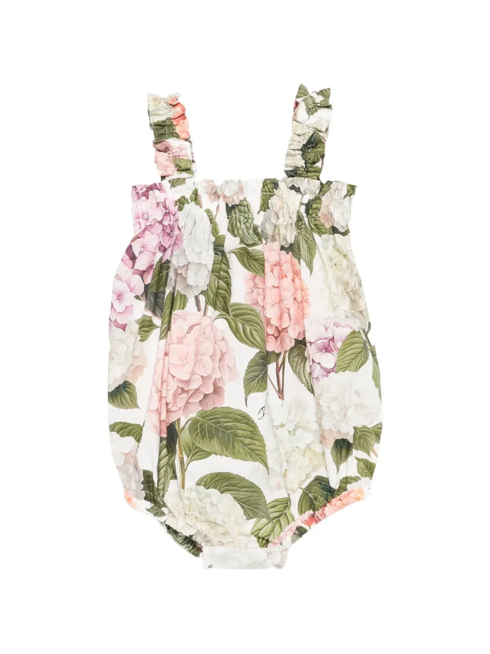 Боди с цветочным принтом и оборками Dolce & Gabbana Kids, белый