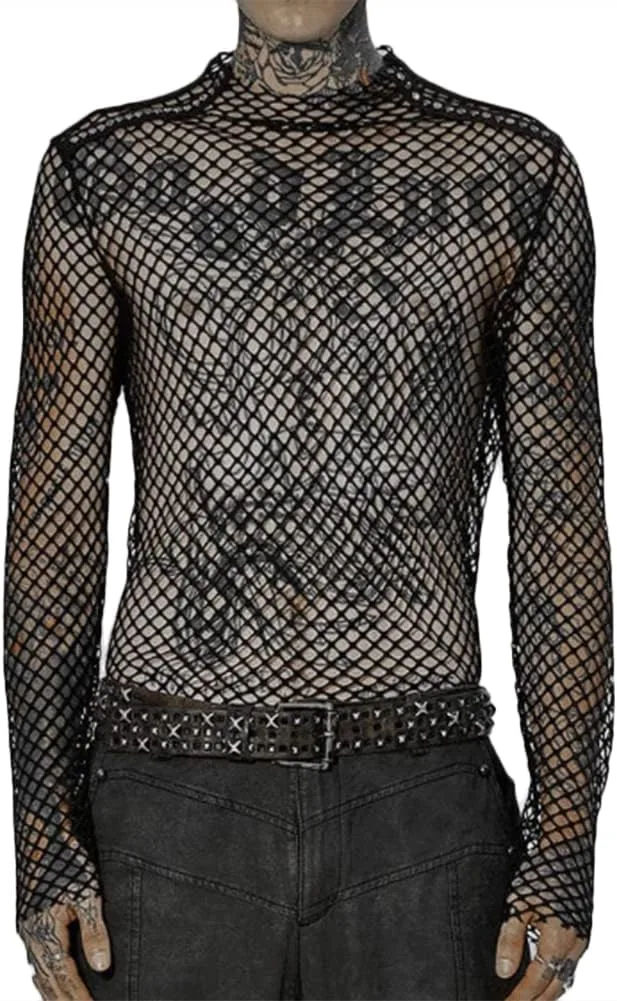 

Мужская прозрачная сетчатая футболка HSQSMWJ